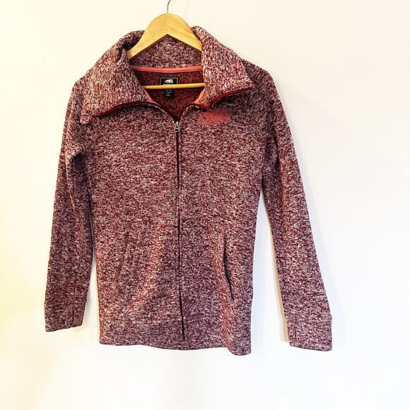 Roots Kids Fleece Sweater sz XL (14) Burgundy Full Zip Sweater - Picture 3 of 10